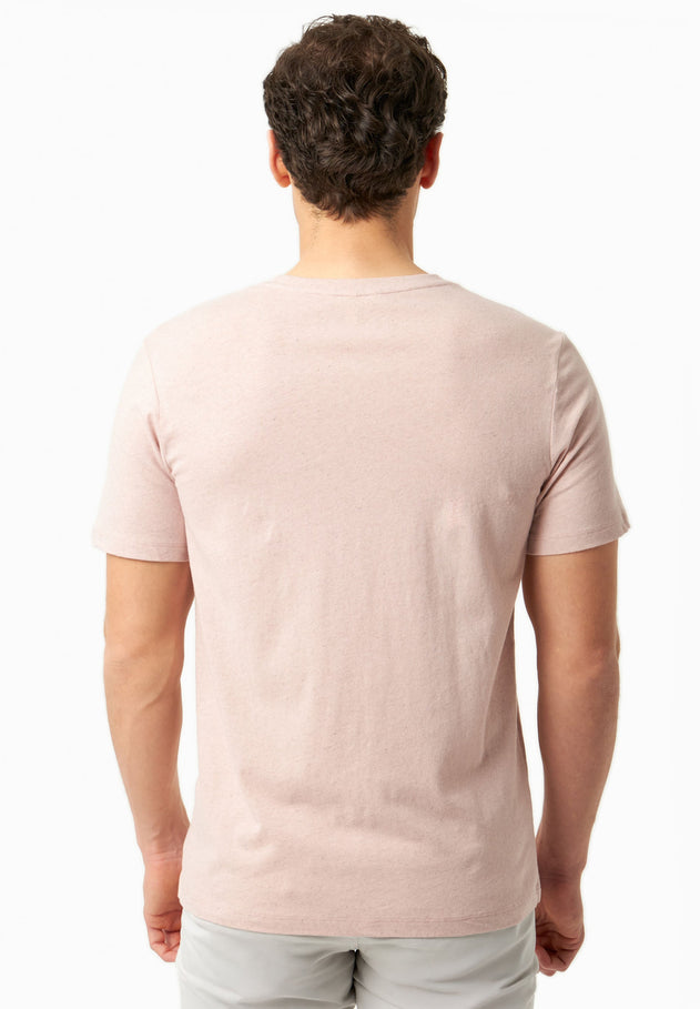 Heren Linnenmix T-shirt Pastel Pink