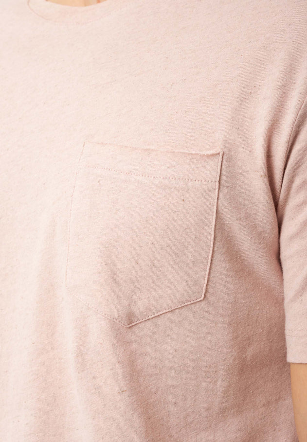 Heren Linnenmix T-shirt Pastel Pink