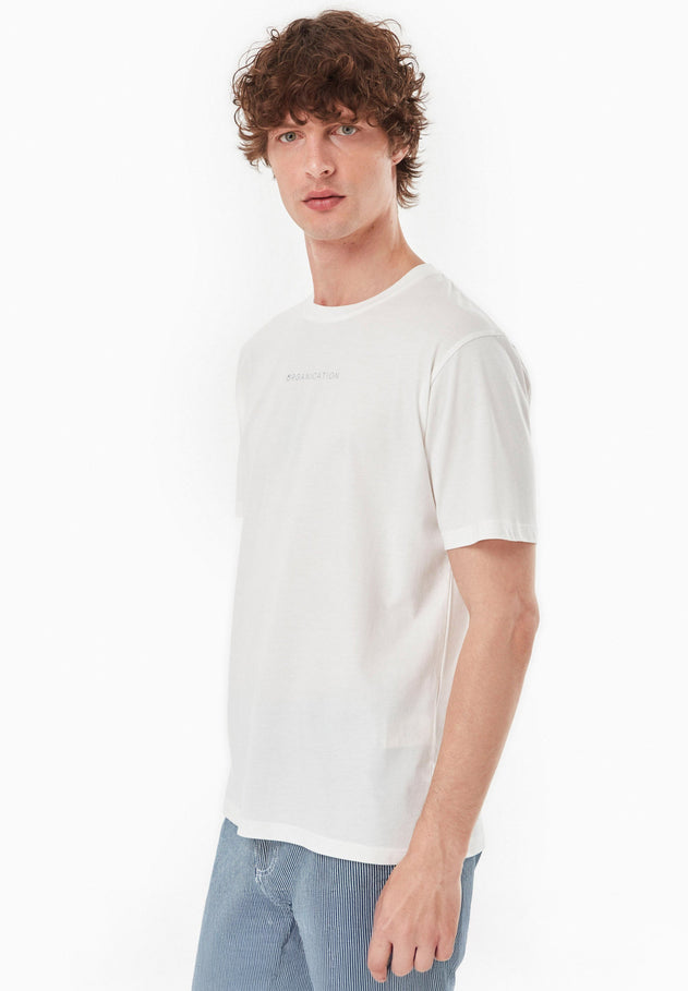 Heren Modalmix Organication T-shirt Gebroken wit