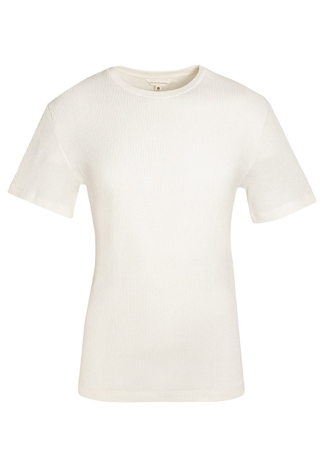 Heren Waffle T-shirt Naturel
