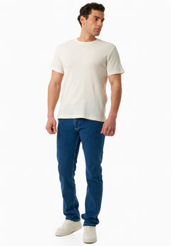 Heren Waffle T-shirt Naturel