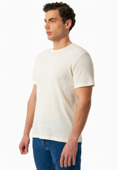 Heren Waffle T-shirt Naturel