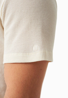 Heren Waffle T-shirt Naturel