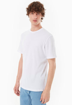 Heren Waffle T-shirt Wit