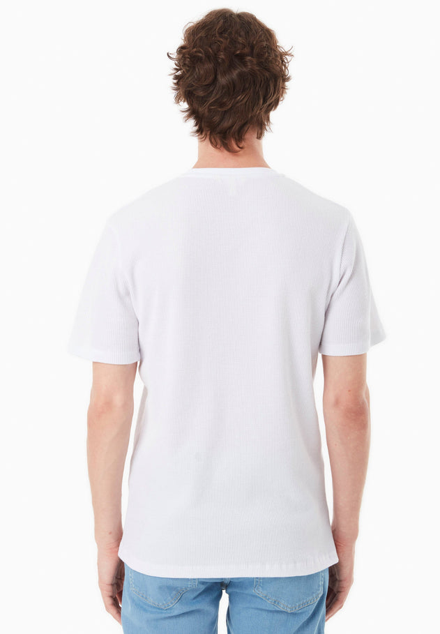 Heren Waffle T-shirt Wit