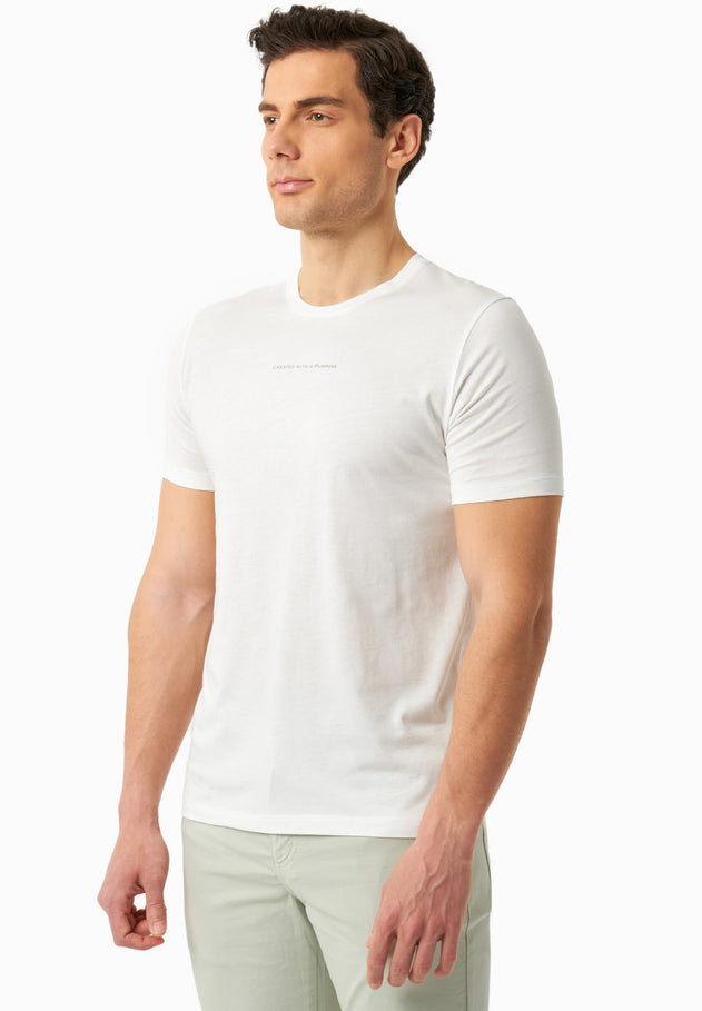 Heren Modalmix Purpose T-shirt Gebroken wit