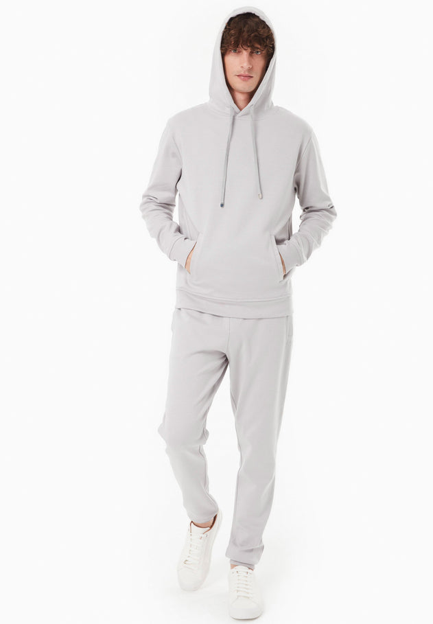 Heren Modalmix Hoodie Lichtgrijs