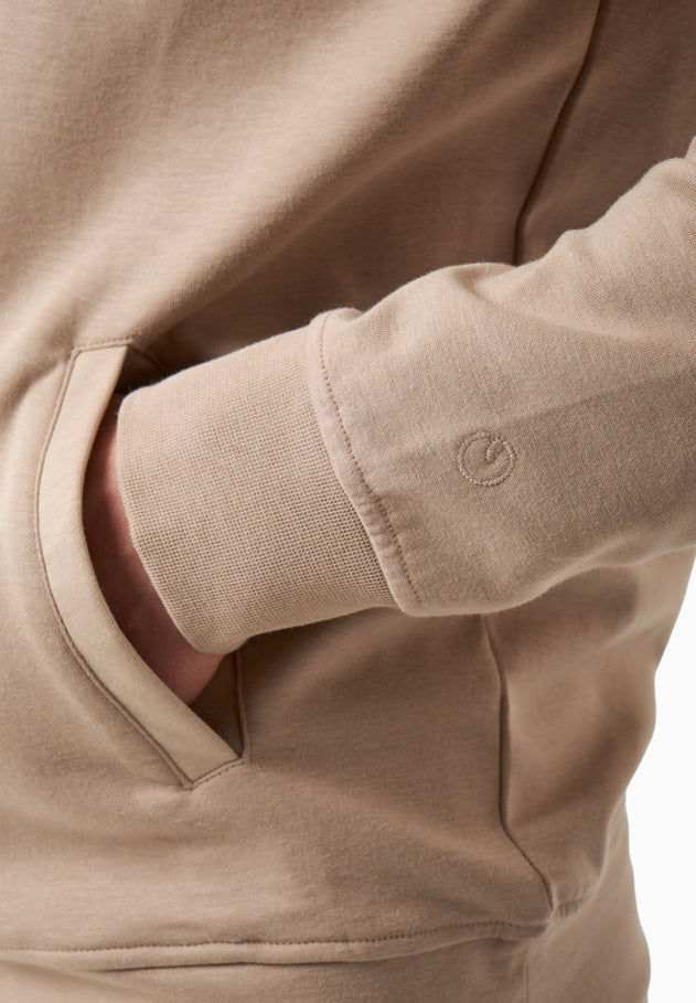 Heren Modalmix Hoodie Zand