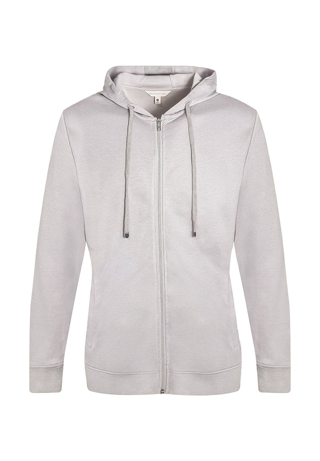 Heren Modalmix Ritshoodie Lichtgrijs