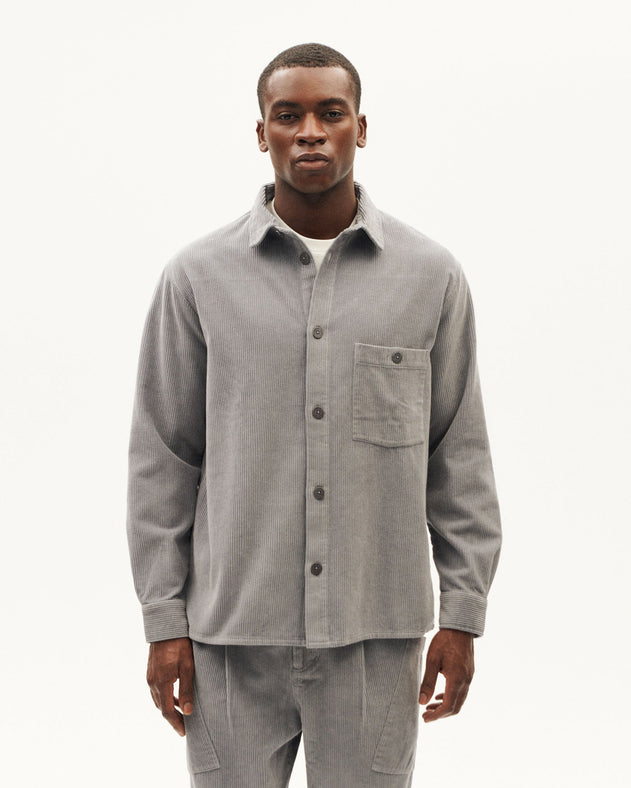 Theo Corduroy Overshirt Grey