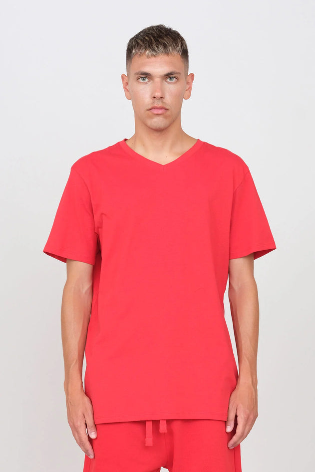 Men's V-Neck T-Shirt Red