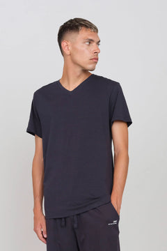 Stretch Jersey V-Neck T-Shirt Blue