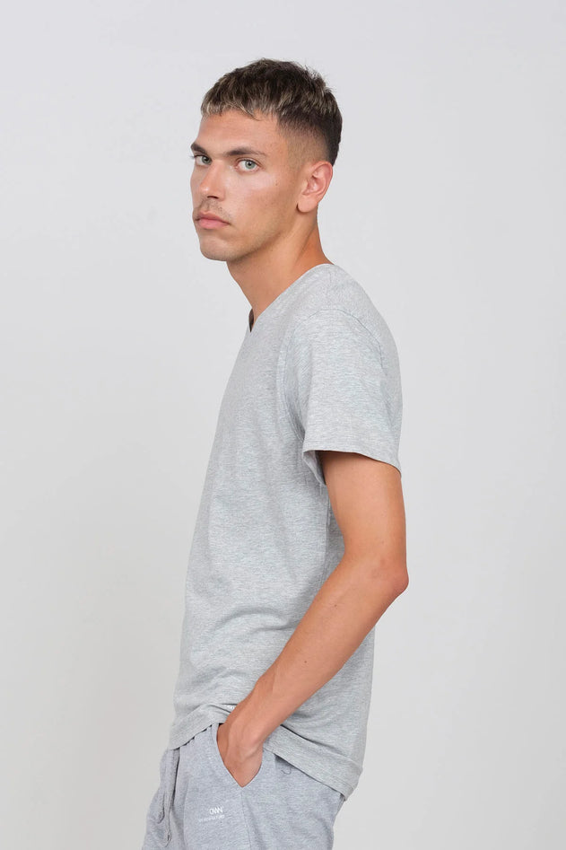 Stretch Jersey V-Neck T-Shirt Grey