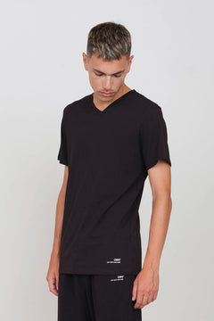 Stretch Jersey V-Neck T-Shirt Black