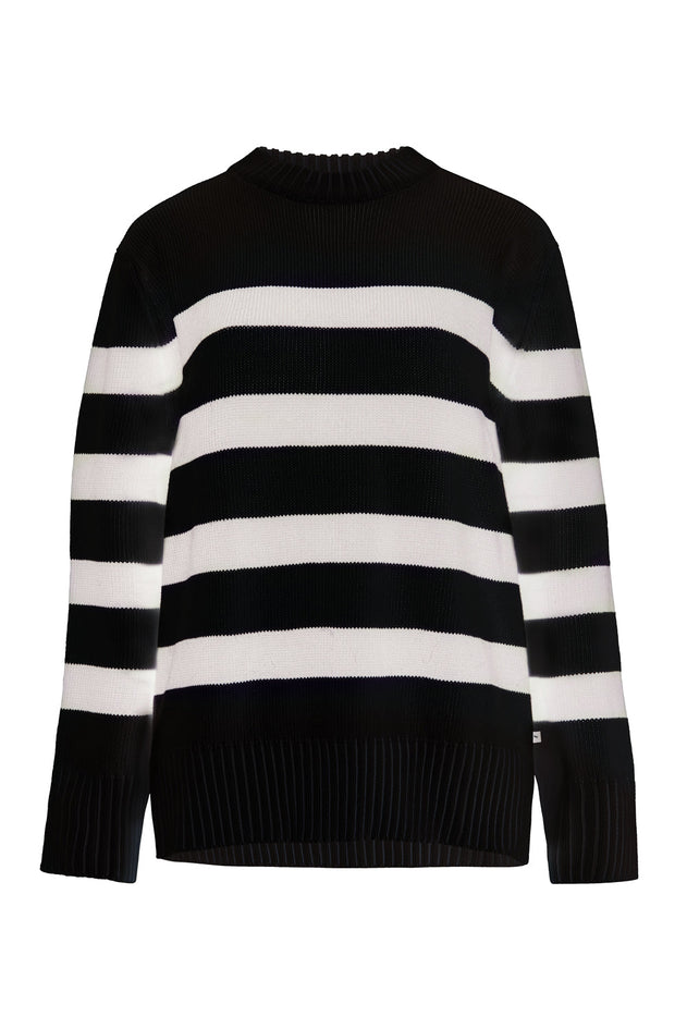 Marina Striped Merino Jumper Black