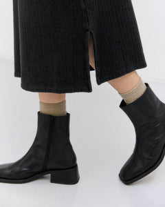Heavy Ribbed Mockneck Dress Black