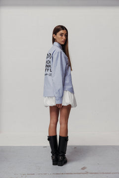 Wrinkles Button-Up Shirt Blue