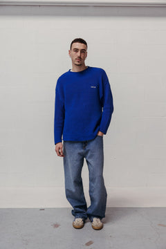 Boxy Knit Jersey Blue