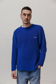 Boxy Knit Jersey Blue