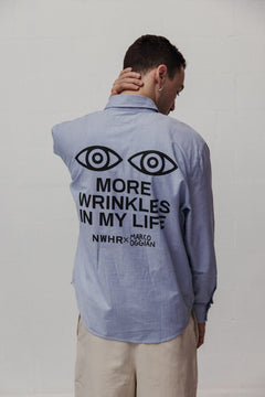 Wrinkles Button-Up Shirt Blue