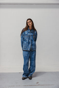 Laser Denim Jacket Blue