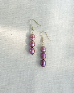 Lilac Earrings Dark Purple/Gold