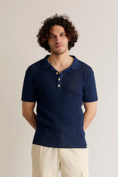 Oliver Cotton Polo Top Navy Blue