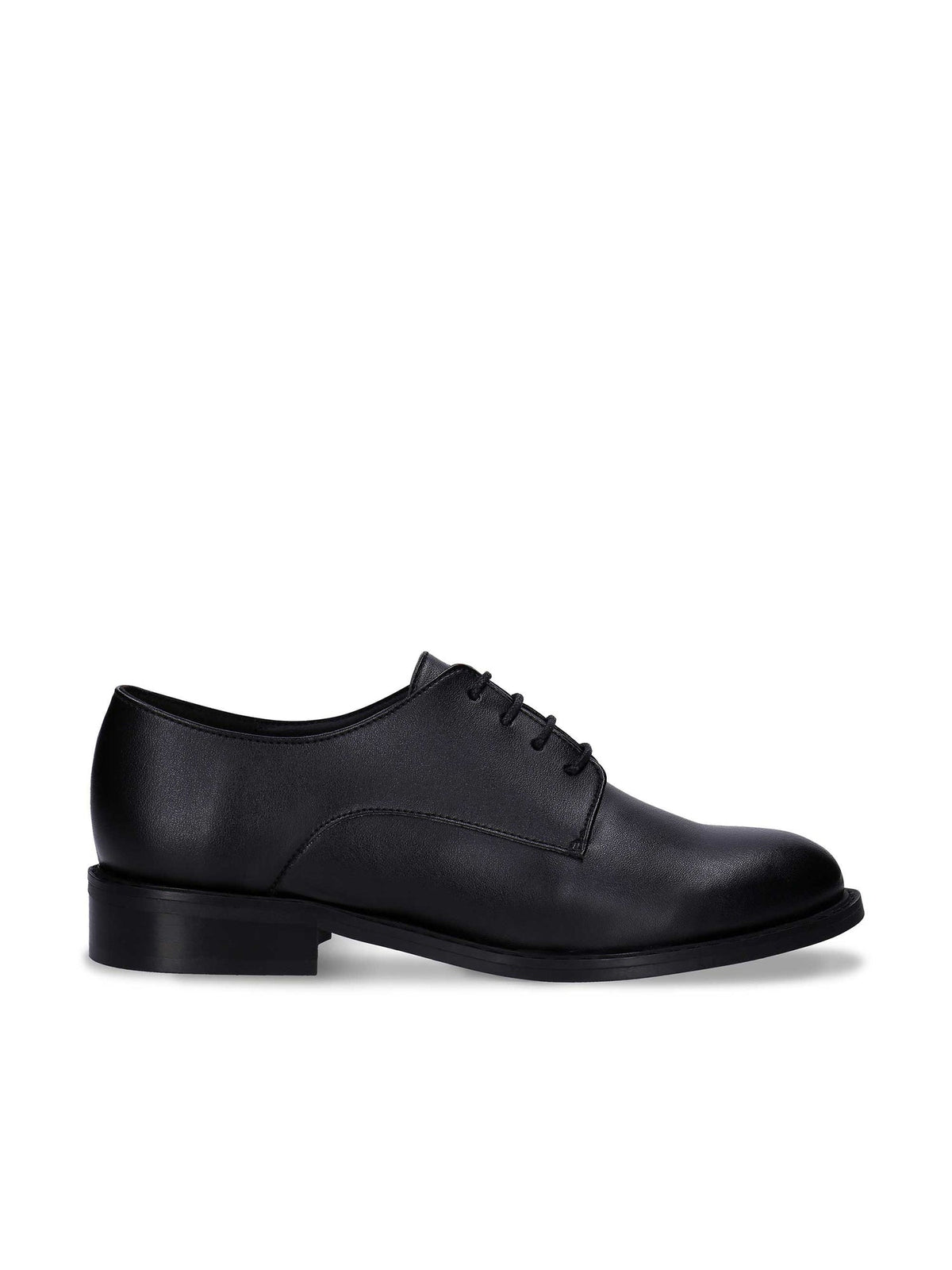 Obe Black Vegan Derby Shoes Flat