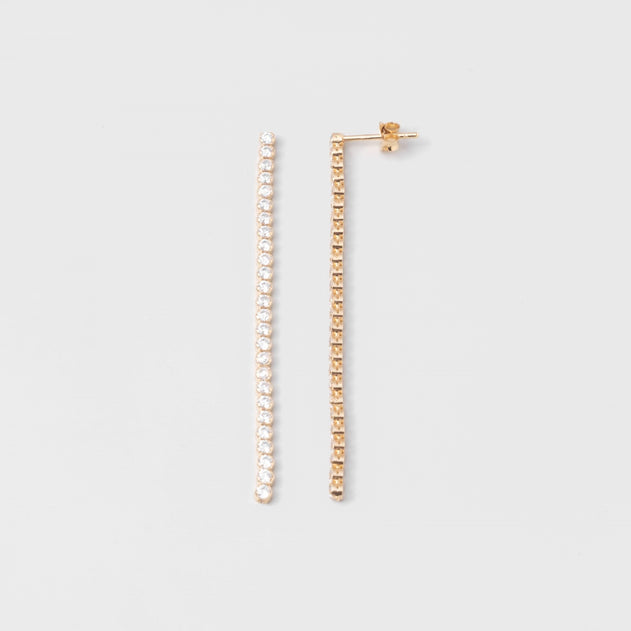 Fejn Long Sparkle Chain Stud