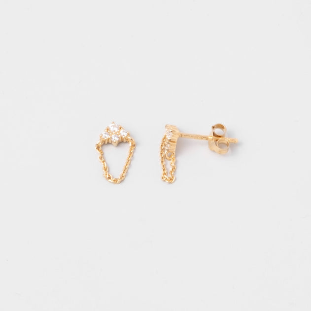 Fejn Sparkle & Chain Stud Earrings