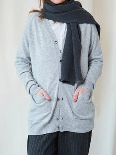 Adult Oversize Cashmere Cardigan Grey