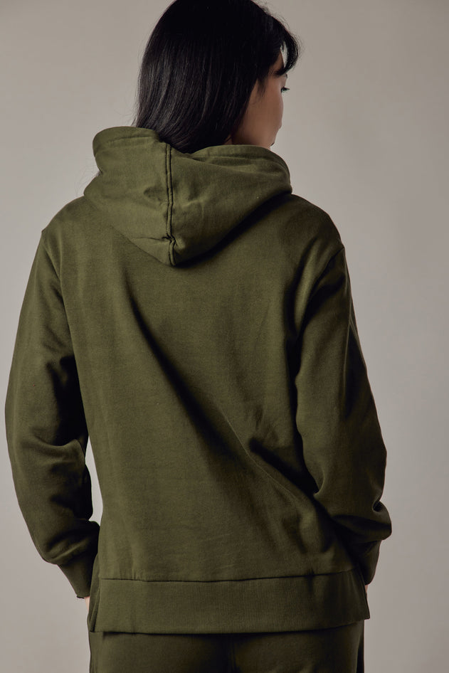 Women's Hoodie Sweatshirt With Side Slits