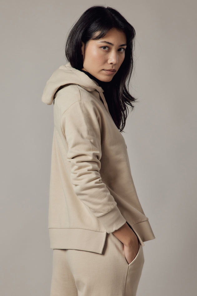 Women's Hoodie Sweatshirt With Side Slits