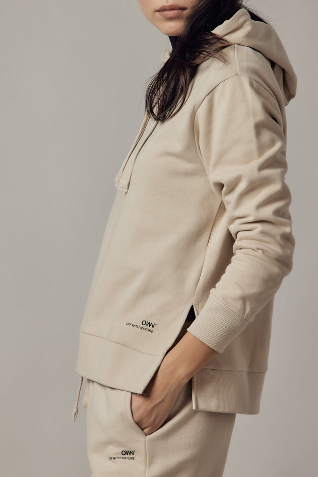 Women's Hoodie Sweatshirt With Side Slits