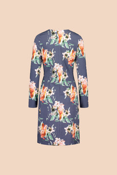 Belted Dress Blue Blossom