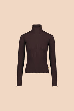 Rib Rollneck Chocolate Brown