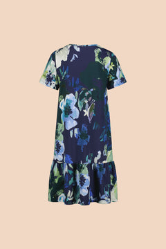 Ruffle T-shirt Dress Blue Anemone