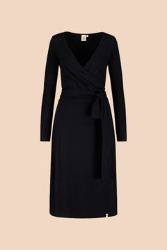 Soft Wrap Dress Black