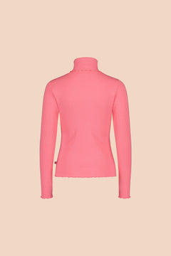 Rib Rollneck Long Sleeve Tulip Pink