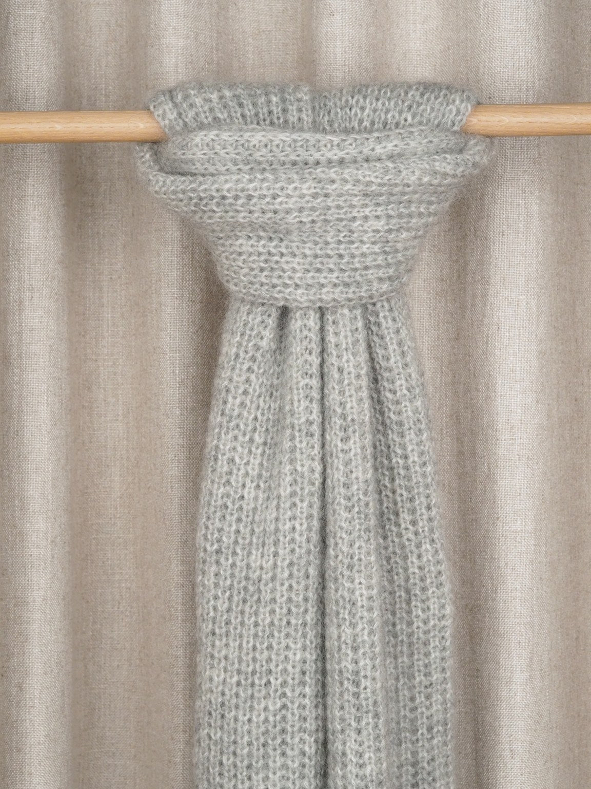 Mija Kid Mohair Blend Scarf Light Grey Melange