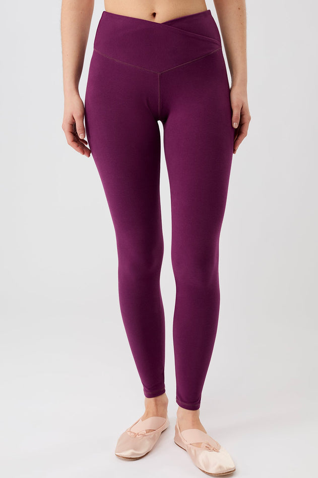 Wrap Legging Black Plum