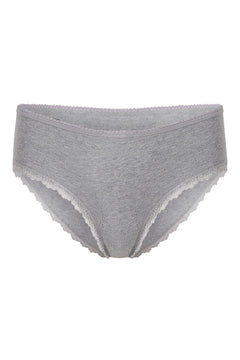 Paloma Organic Cotton Lace Briefs Grey