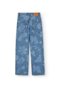 Laser Denim Pants Blue