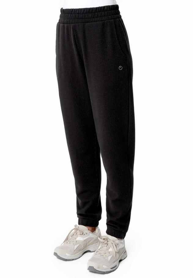 Pariss Wafeljoggingbroek Zwart