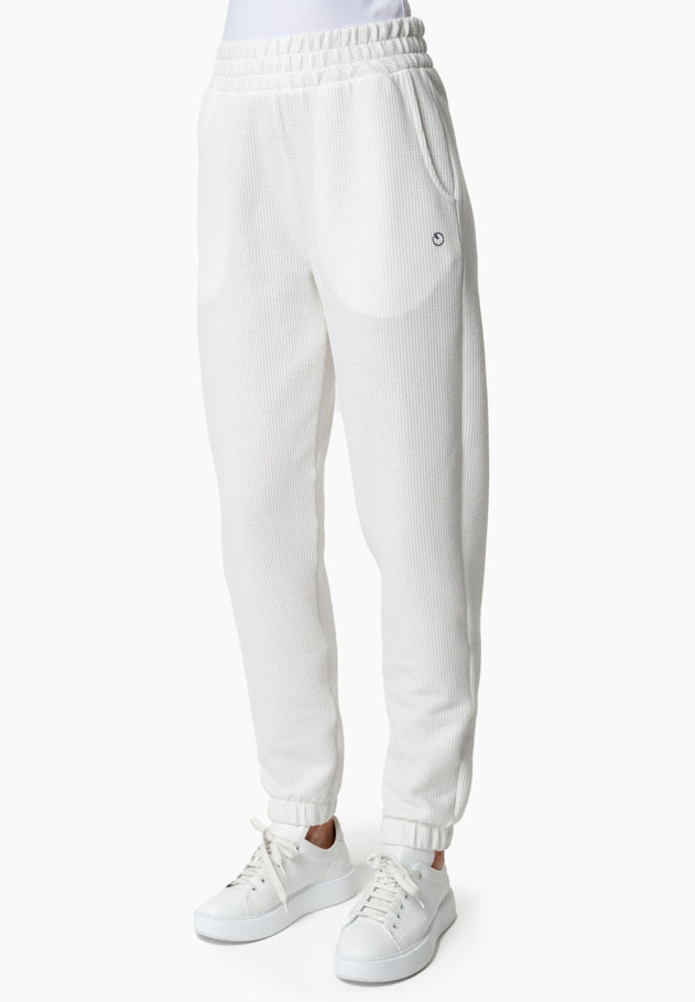 Pariss Wafeljoggingbroek Gebroken wit