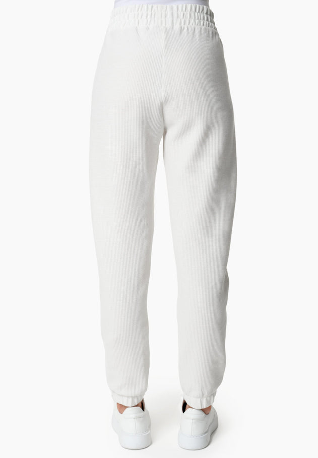 Pariss Wafeljoggingbroek Gebroken wit