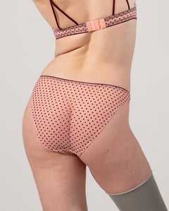 Mesh Bikini Briefs Pale Pink/Burgundy