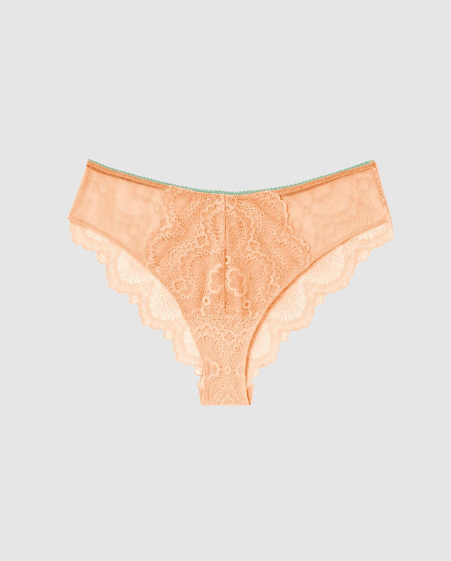 Lace Cheeky Peach/Turquoise