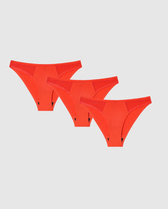 Micro Bikini Brief Period Underpants 3- Pack Fiery Red