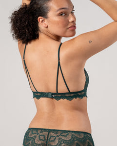 Lace Triangle Bralette Pine Green